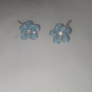 Blue flower earrings